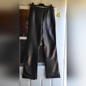Women's Black Boot Cut Leather Pants